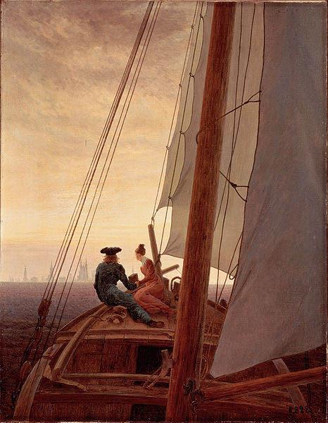 Caspar David Friedrich On a Sailing Ship oil painting picture